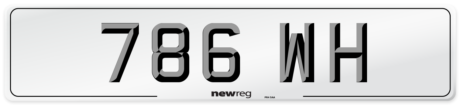 786 WH Number Plate from New Reg